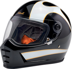 Biltwell Lane Splitter Helmet Gloss Black/White Flames