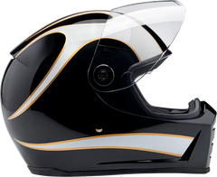 Biltwell Lane Splitter Helmet Gloss Black/White Flames