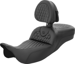 Saddlemen Roadsofa™ Seat - Honeycomb - With Backrest - Extended Reach - Fl '08-'23