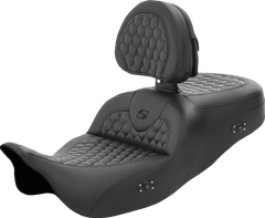 Saddlemen Roadsofa™ Seat - Honeycomb - With Backrest - Heated - Fl '08-'23