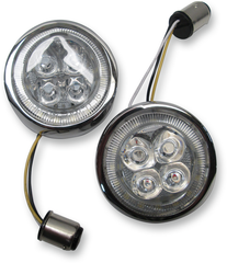 Ciro Front Fang® Signal Light Inserts - Chrome - Amber Lens |