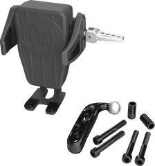 Ciro Phone Holder - Cybercharger® - Gen 2 - Black - Chrome Offset Perch Mount |