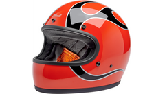 Biltwell Gringo Helmet - Flames - Competition Orange