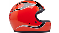 Biltwell Gringo Helmet - Flames - Competition Orange