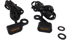 Drag Specialties LED Handlebar Marker Lights - XL - Black/Amber