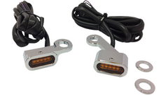LED Handlebar Marker Lights - XL - Chrome/Amber