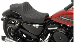 Drag Specialties Predator III Seat - Double Diamond - Silver Stitching - XL '04-'22