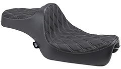 Drag Specialties Predator III Seat - Double Diamond - Silver Stitching - XL '04-'22