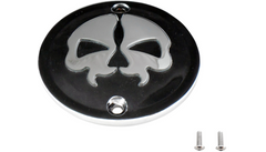 Drag Specialties Points Cover - Black - Chrome Skull - 2 Hole - Sportster