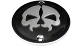 Drag Specialties Points Cover - Black - Chrome Skull - 2 Hole - Sportster