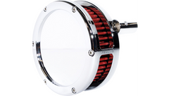 Feuling Parts BA Slim Air Cleaner Kit - Chrome - Red Filter - Twin Cam