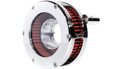 Feuling Parts BA Slim Air Cleaner Kit - Chrome/Clear - Red Filter - Twin Cam