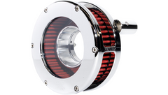 Feuling Parts BA Slim Air Cleaner Kit - Chrome/Clear - Red Filter - '08-'17 Twin Cam