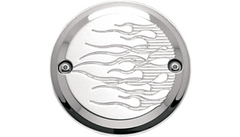 Joker Machine Points Cover - Flame - 2 Hole - Chrome