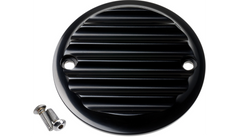 Joker Machine Points Cover - Finned - 2 Hole - Black Anodized