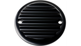 Joker Machine Points Cover - Finned - 2 Hole - Black Anodized