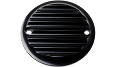 Joker Machine Points Cover - Finned - 2 Hole - Black Anodized
