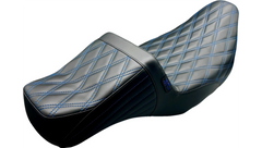 Le Pera Tailwhip Daddy Long Legs Seat - Double Diamond w/ Blue Thread - FLH/FLT '08-'24