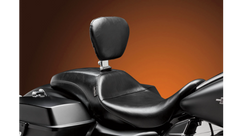 Le Pera Outcast Seat - Full-Length - With Backrest - Smooth - Black - FL '08-'23