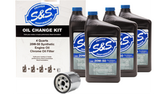 S&S Cycle Oil Change Kit - Chrome Filter - '84-'99 Big Twin/'86-'22 Sportster - 4 Us Quarts