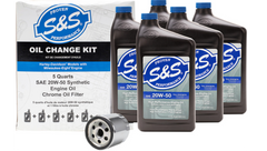 S&S Cycle Oil Change Kit - Chrome Filter - M8 - 5 Us Quarts