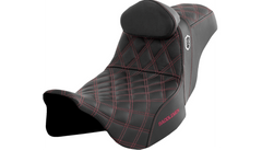 Saddlemen Pro Series SDC Performance Seat - w/ Backrest - Wine Berry Stitch - FLH/FLT '08-'23