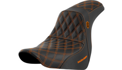 Saddlemen Pro Series SDC Performance Seat - w/o Backrest - Orange Stitch - FL/FX '18-'20