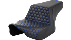 Saddlemen Step-Up Seat - Front Honeycomb - Blue Stitching - FL '23-'24