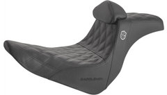 Saddlemen Pro Series SDC Performance Seat - w/ Backrest - Lattice Stitch/Lumbar Gripper - FL/FX '18-'24