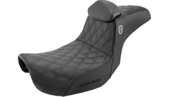 Saddlemen Pro Series SDC Performance Seat - w/ Backrest - Lattice Stitch/Lumbar Gripper - FLD/FXD '06-'17