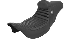 Saddlemen Pro Series SDC Performance Seat - w/ Backrest - Tuck-n-Roll/Carbon Fiber - Gripper - FLH/FLT '08-'23