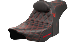 Saddlemen Pro Series SDC Performance Seat - Red Stitching - w/ Backrest - FLT/FLH '23-'25