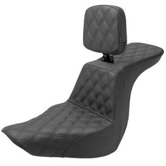 Saddlemen *New* Tour Step Up Seat - Rider Backrest - Full Latice Stitch - Flsb/Fxlr '18-'22