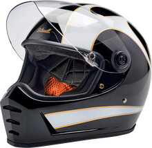 Biltwell Lane Splitter Helmet Gloss Black/White Flames