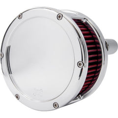 Air Cleaner - BA Series - Solid Cover - Red Filter - Chrome Finish