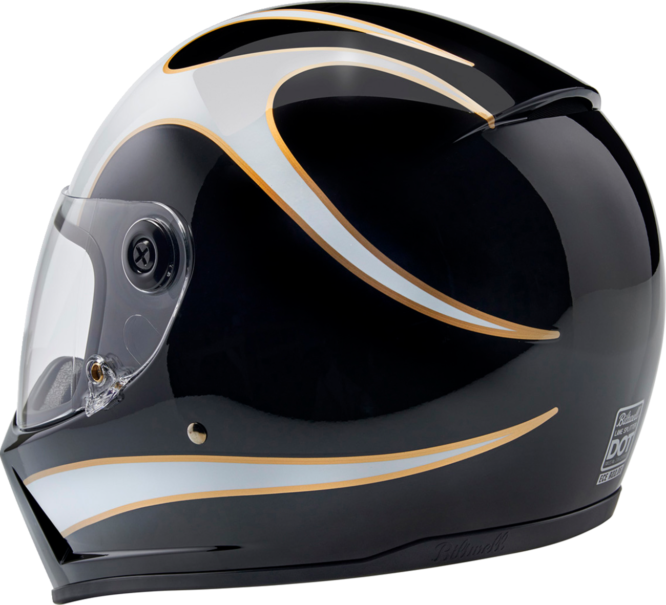 Lane Splitter Helmet Gloss Black/White Flames