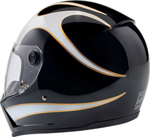 Biltwell Lane Splitter Helmet Gloss Black/White Flames