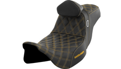 Saddlemen Pro Series SDC Performance Seat - w/ Backrest - Gold Stitch - FLH/FLT '08-'25
