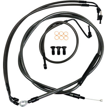 La Choppers Handlebar Cable/Brake Line Kit - 12" - 14" Ape Hanger Handlebars - Midnight