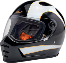 Biltwell Lane Splitter Helmet Gloss Black/White Flames