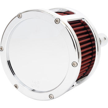 Feuling Parts Air Cleaner - Ba Race Series - Solid Cover - Red Filter - Chrome Finish