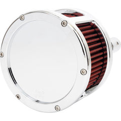 Air Cleaner - BA Race Series - Solid Cover - Red Filter - Chrome Finish