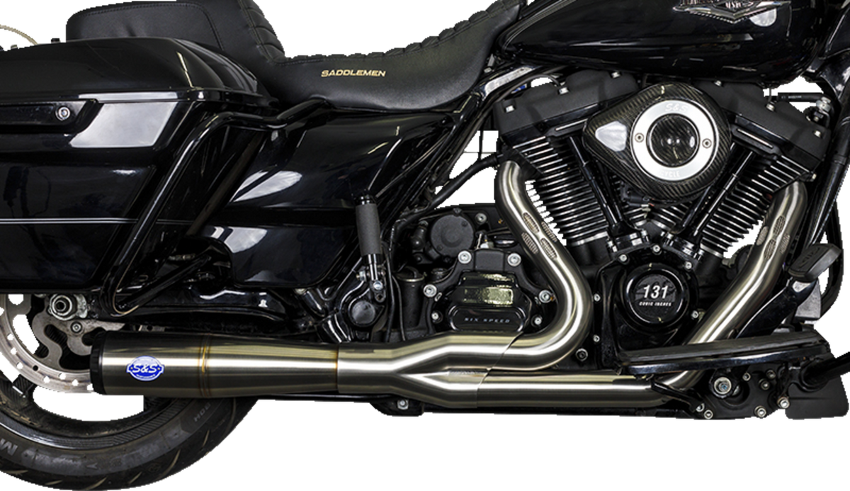 S&S Cycle 2-Into-1 Diamondback Exhaust System - Stainless Steel - 50-State