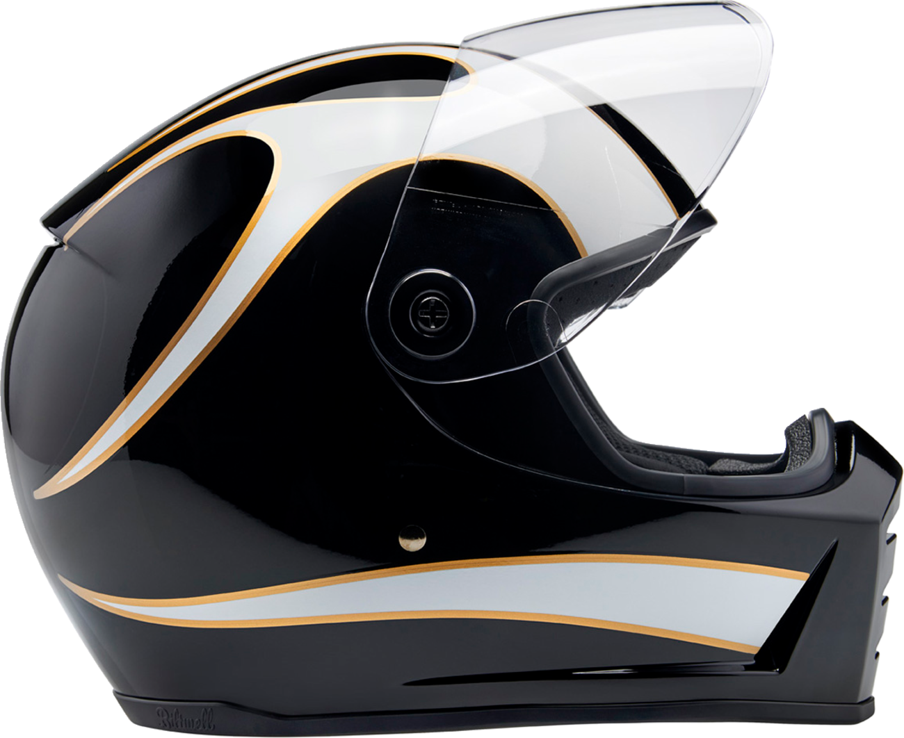 Lane Splitter Helmet Gloss Black/White Flames