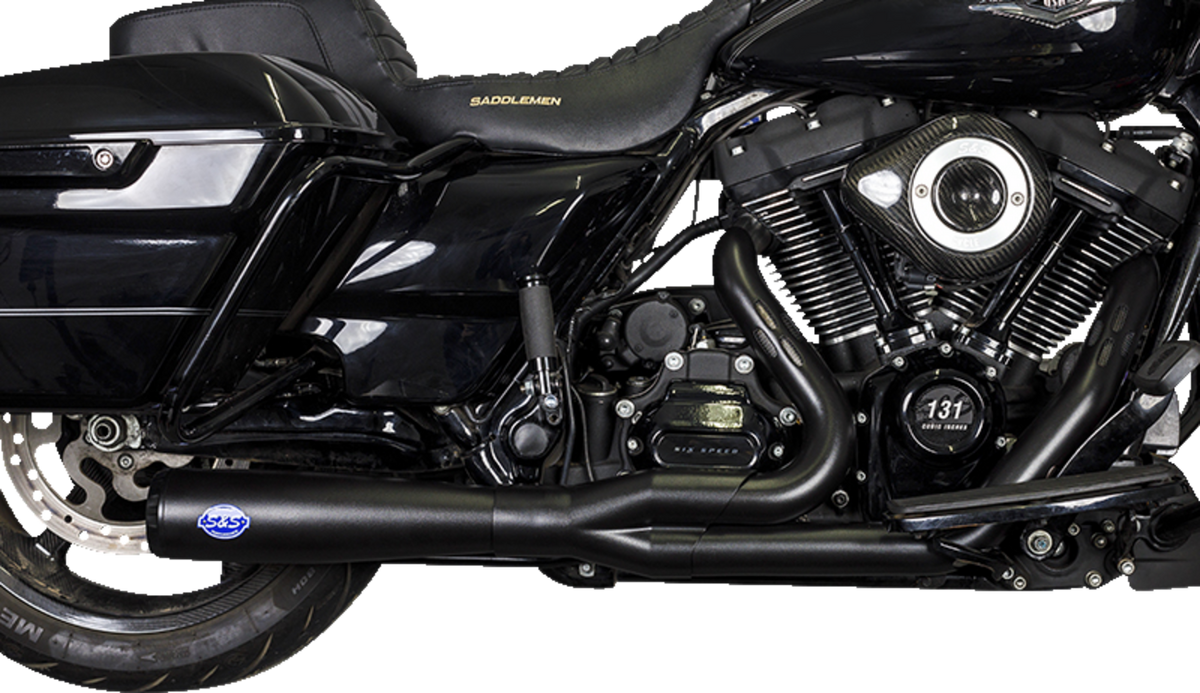 S&S Cycle 2-Into-1 Diamondback Exhaust System - Guardian Black - 50-State
