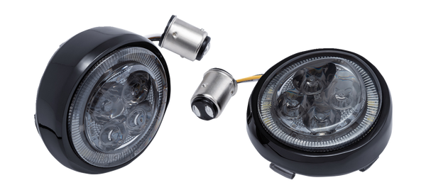 Ciro Turn Signal Insert - Amber/White Led - Smoke Lens - Black |