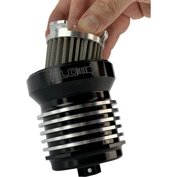 Flo® "Spin-On" Oil Filter - Black Anodized - Aprilia/BMW/Buell/H-D/Moto Guzzi/Yamaha