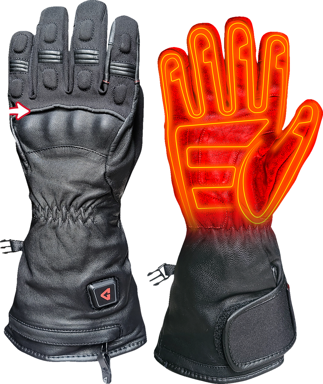 7V Hard Knuckle Battery Heated Gloves - Black | Gerbing Heated Clothing