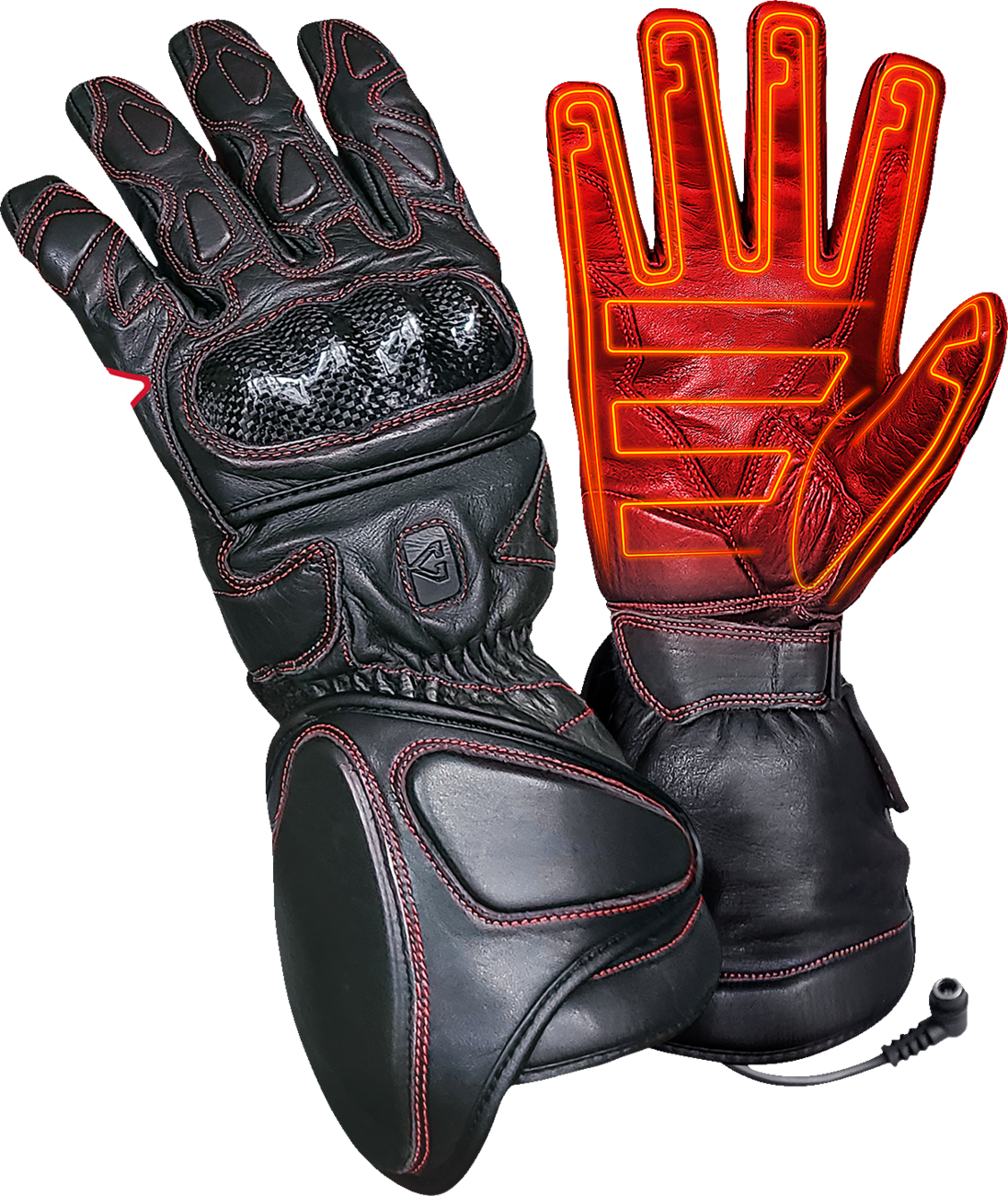 12V Extreme Hard Knuckle Heated Gloves - Black | Gerbing Heated Clothing