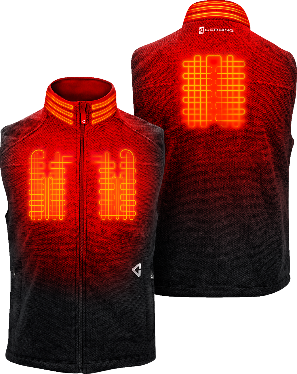 V Thermite Fleece Heated Vest 2.0 - Black - MENS | Gerbing Heated Clothing